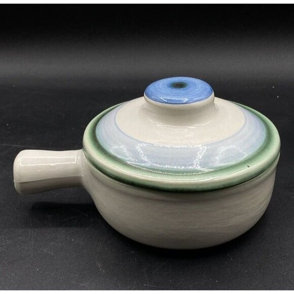 M A Hadley Blueberries Porringer Handled Soup Bowl with Lid - Picture 8 of 10